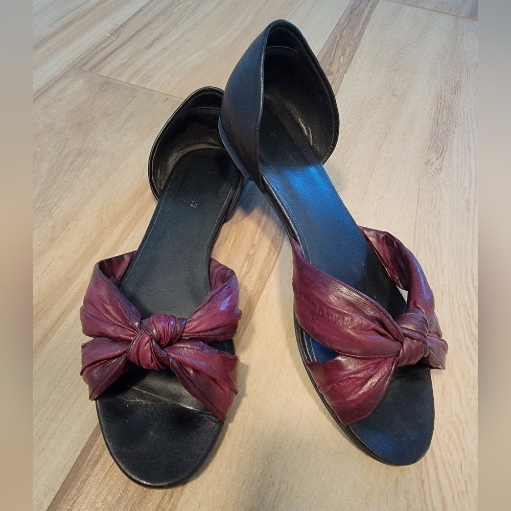 Anthropolgie All Black Slip On Flats